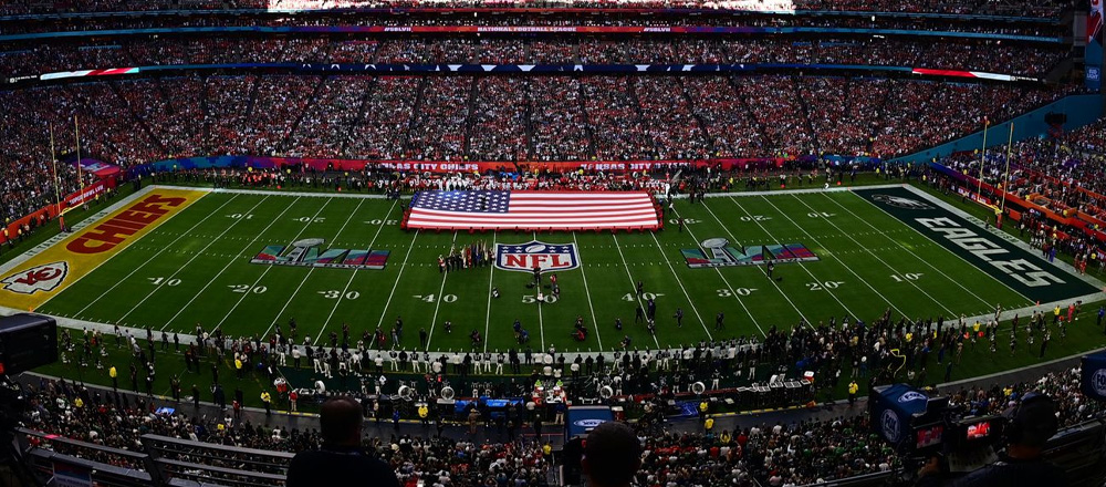 Super Bowl LVII zwischen den Chiefs und Eagles.